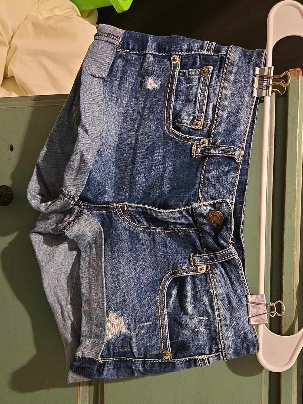 American Eagle Outfitters Dark Blue Stretch Denim Shorts